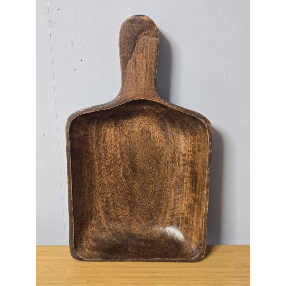 Vintage Sosan Monkey Pod Wood Scoop Tray. Handcrafted Piece. Made In Philippines